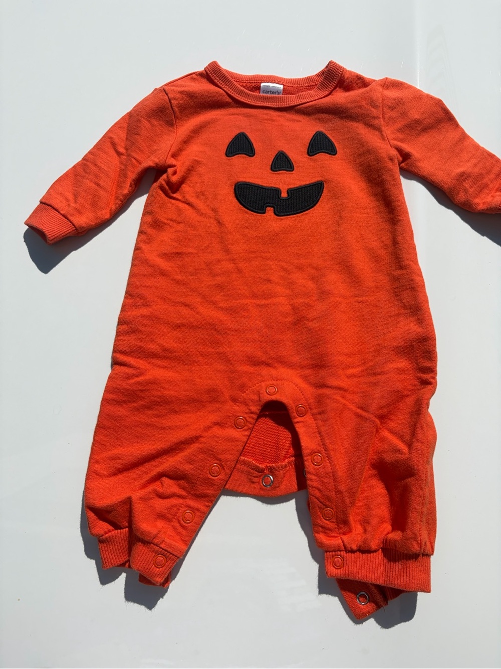 Carter's Orange Halloween Pumpkin Face Baby One-Piece